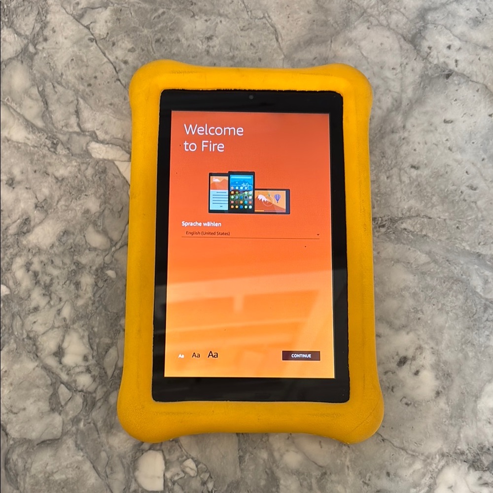Amazon Yellow Tablet with Durable Protective Case